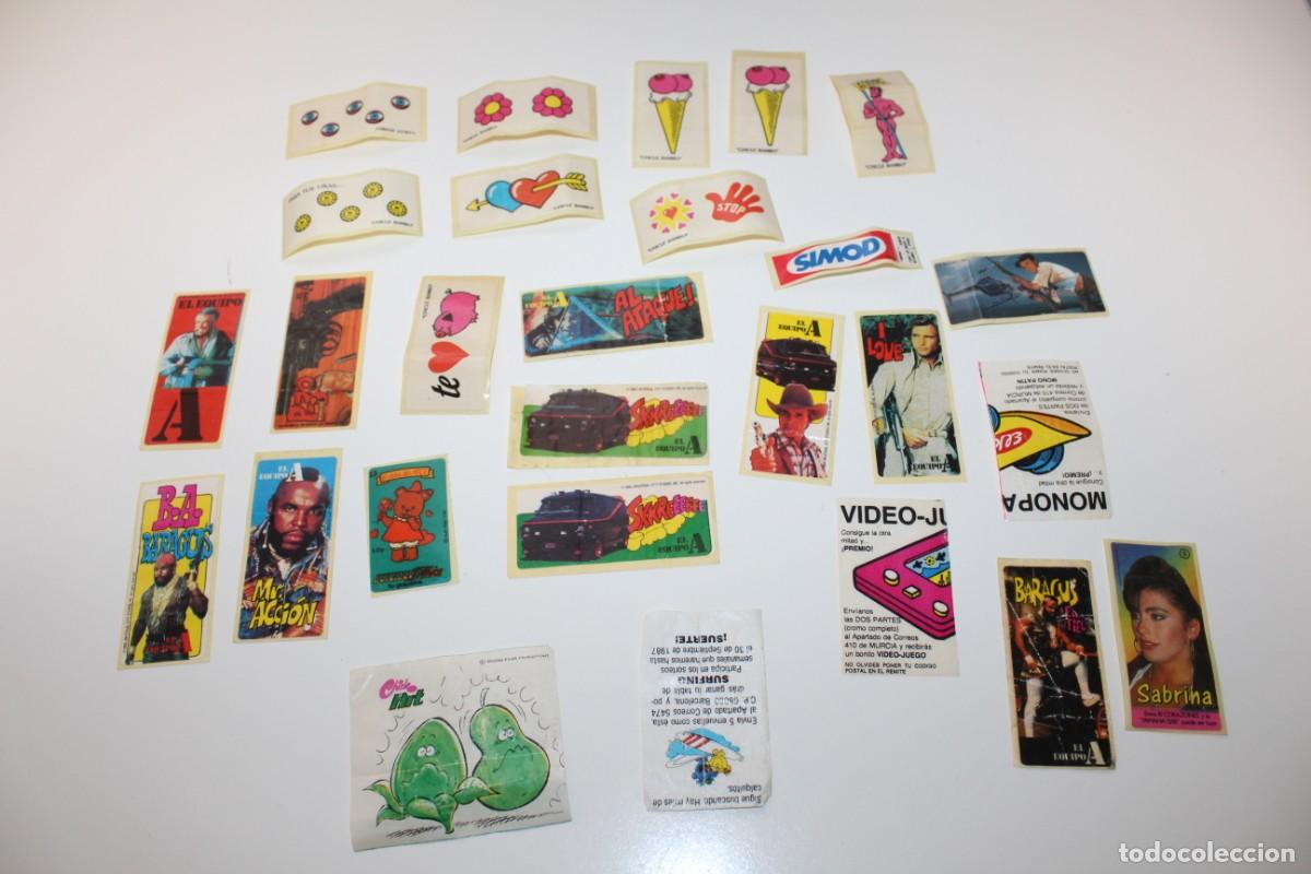 Coleccionismo cromos antiguos: LOTE DE PEGATINAS - ENVOLTORIOS DE CHICLES SURTIDOS - Foto 1
