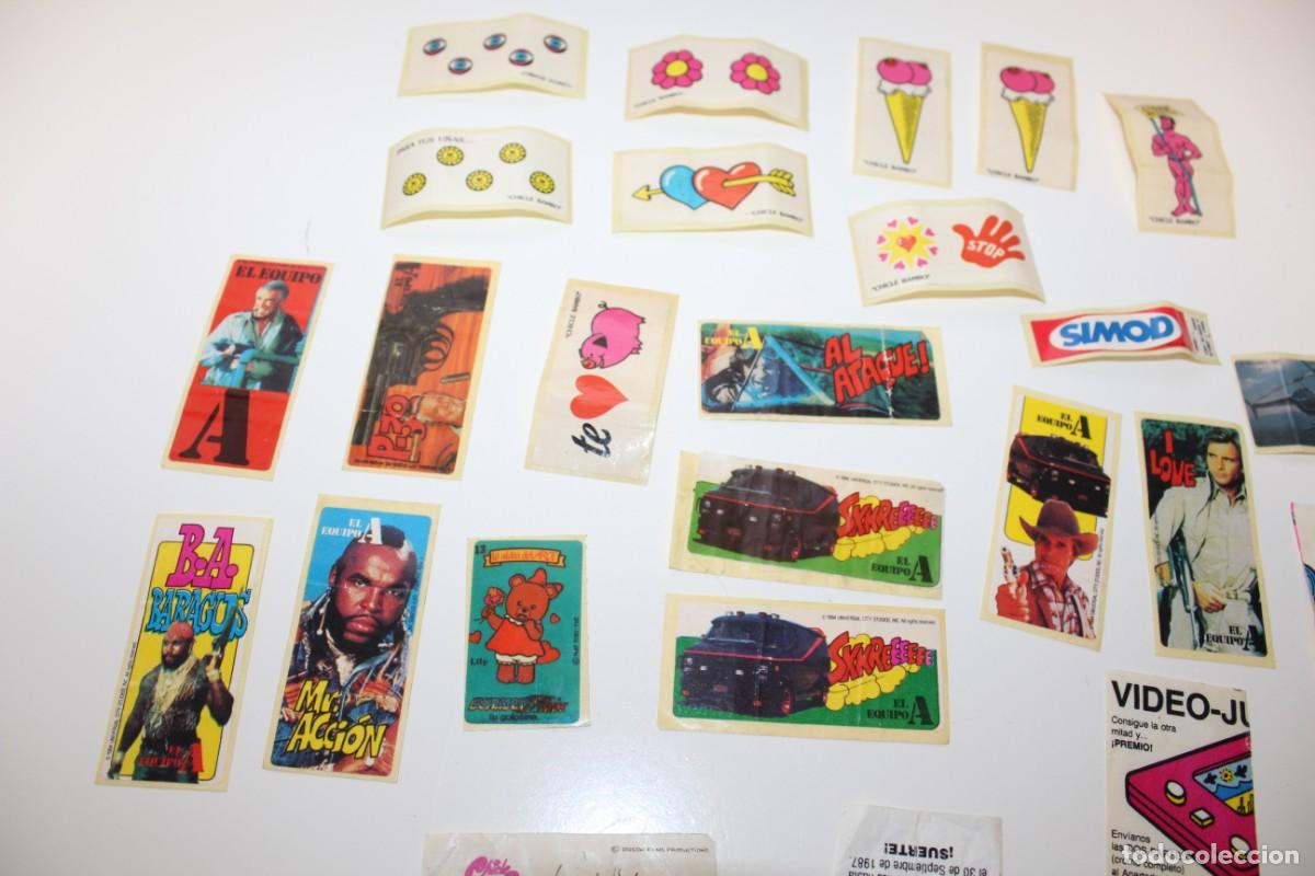 Coleccionismo cromos antiguos: LOTE DE PEGATINAS - ENVOLTORIOS DE CHICLES SURTIDOS - Foto 3