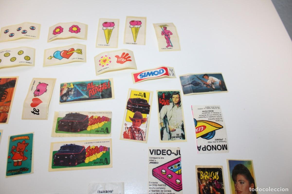 Coleccionismo cromos antiguos: LOTE DE PEGATINAS - ENVOLTORIOS DE CHICLES SURTIDOS - Foto 4
