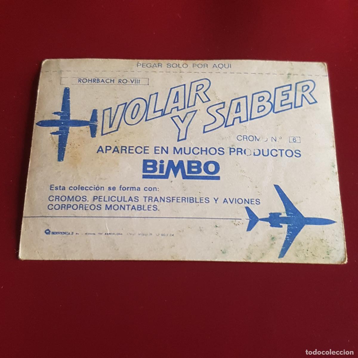 Coleccionismo cromos antiguos: BIMBO - VOLAR Y SABER - 6 - NUNCA PEGADO - Foto 2
