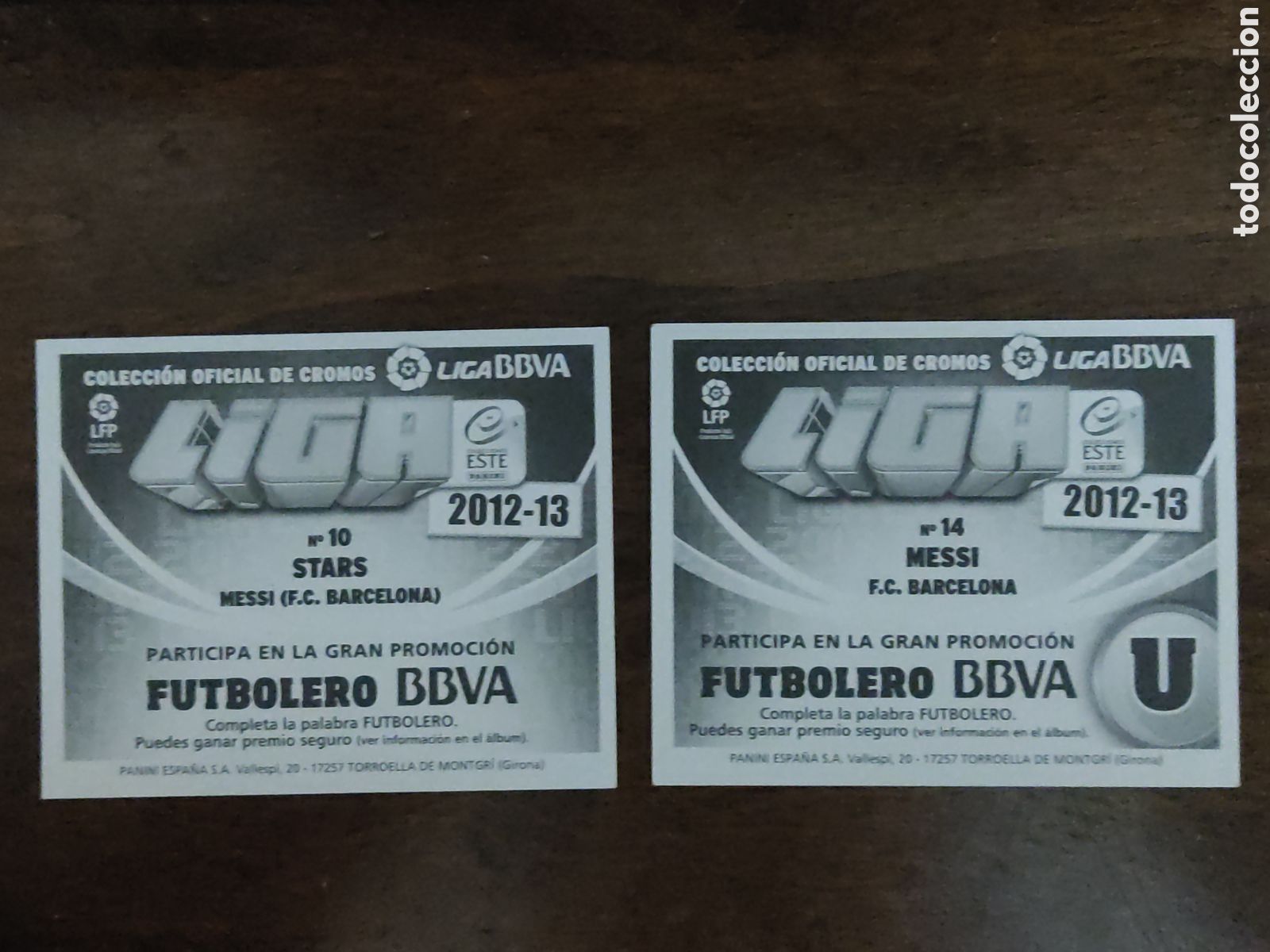Coleccionismo cromos antiguos: 2 Cromos Messi. Liga BBVA 2012/13 - Foto 2