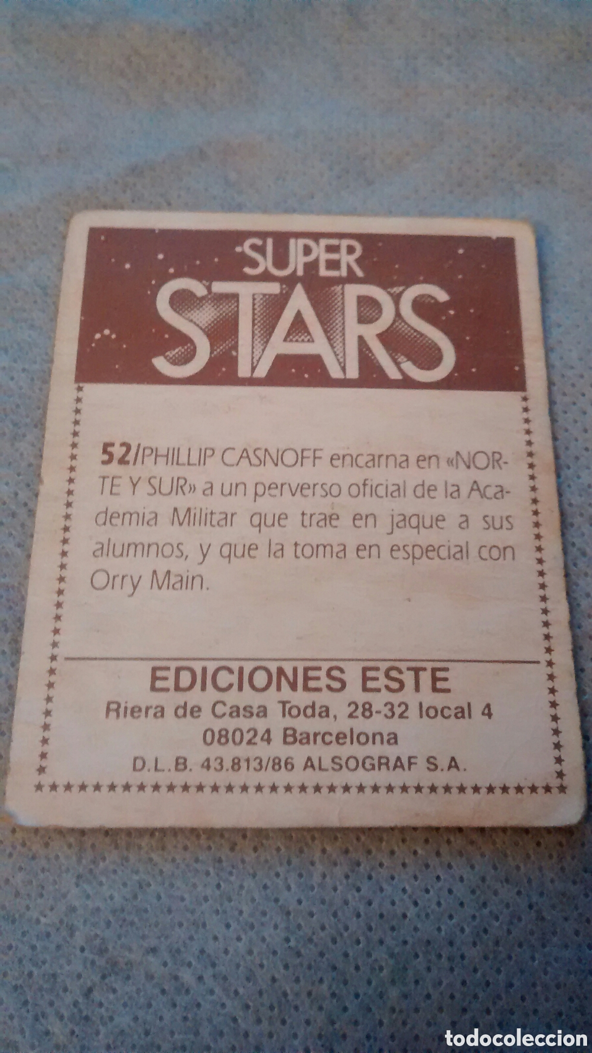 Coleccionismo cromos antiguos: SUPER STARS, ESTE, 52 - Foto 2