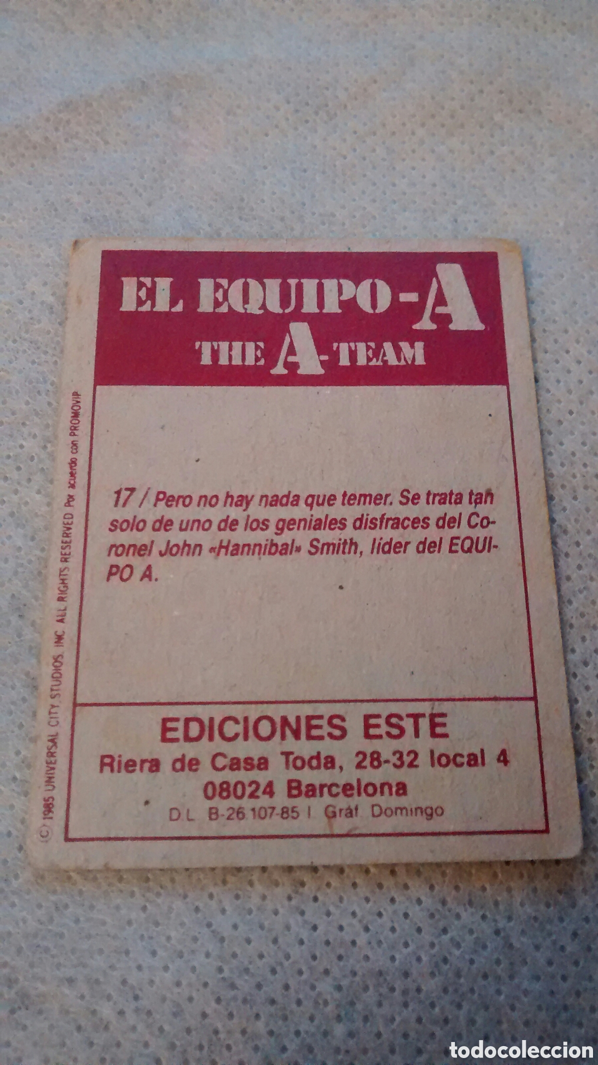 Coleccionismo cromos antiguos: EL EQUIPO A, N 17, EDICIONES ESTE - Foto 2