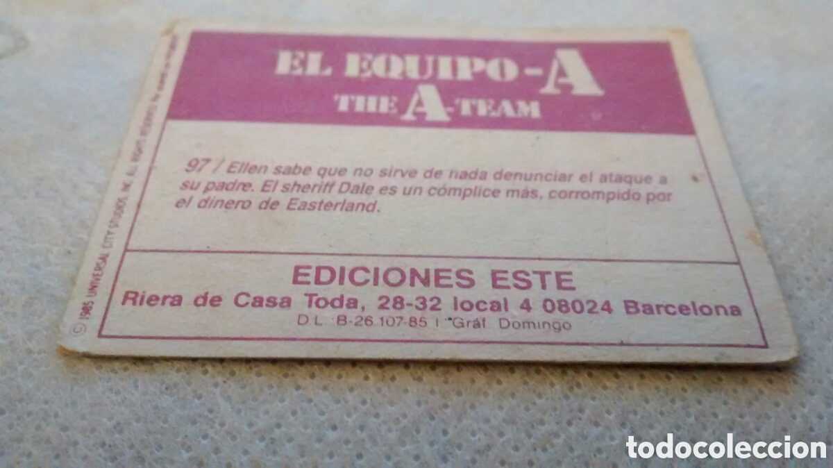 Coleccionismo cromos antiguos: EL EQUIPO A, N 97, EDICIONES ESTE - Foto 2