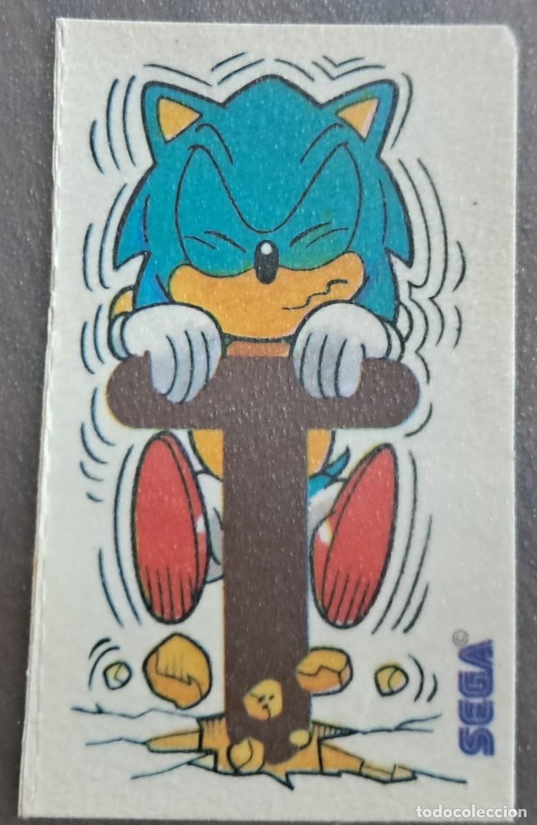 Coleccionismo Cromos antiguos: cromo adhesivo de bollycao, Sega megadrive sonic, a&ntilde;o 1992, letra T. sin pegar.