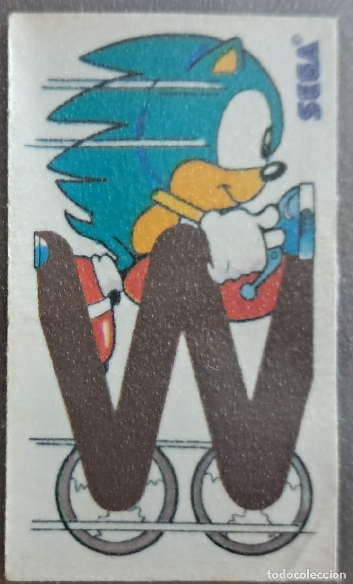 Coleccionismo Cromos antiguos: cromo adhesivo de bollycao, Sega megadrive sonic, a&ntilde;o 1992, letra W. despegado.