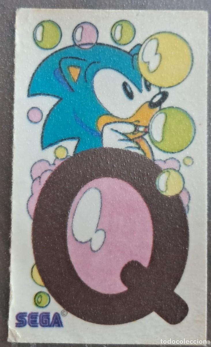 Coleccionismo Cromos antiguos: cromo adhesivo de bollycao, Sega megadrive sonic, a&ntilde;o 1992, letra Q. despegado.