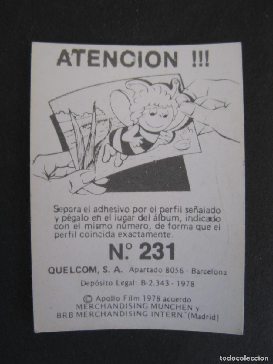 Coleccionismo cromos antiguos: LA ABEJA MAYA - CROMO N&ordm; 231 - EDICIONES QUELCOM - NUNCA PEGADO. - Foto 2