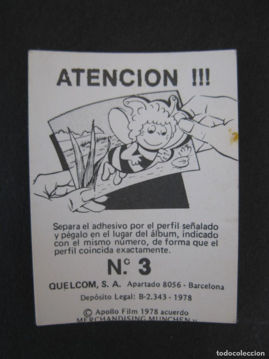 Coleccionismo cromos antiguos: LA ABEJA MAYA - CROMO N&ordm; 3 - EDICIONES QUELCOM - NUNCA PEGADO. - Foto 2
