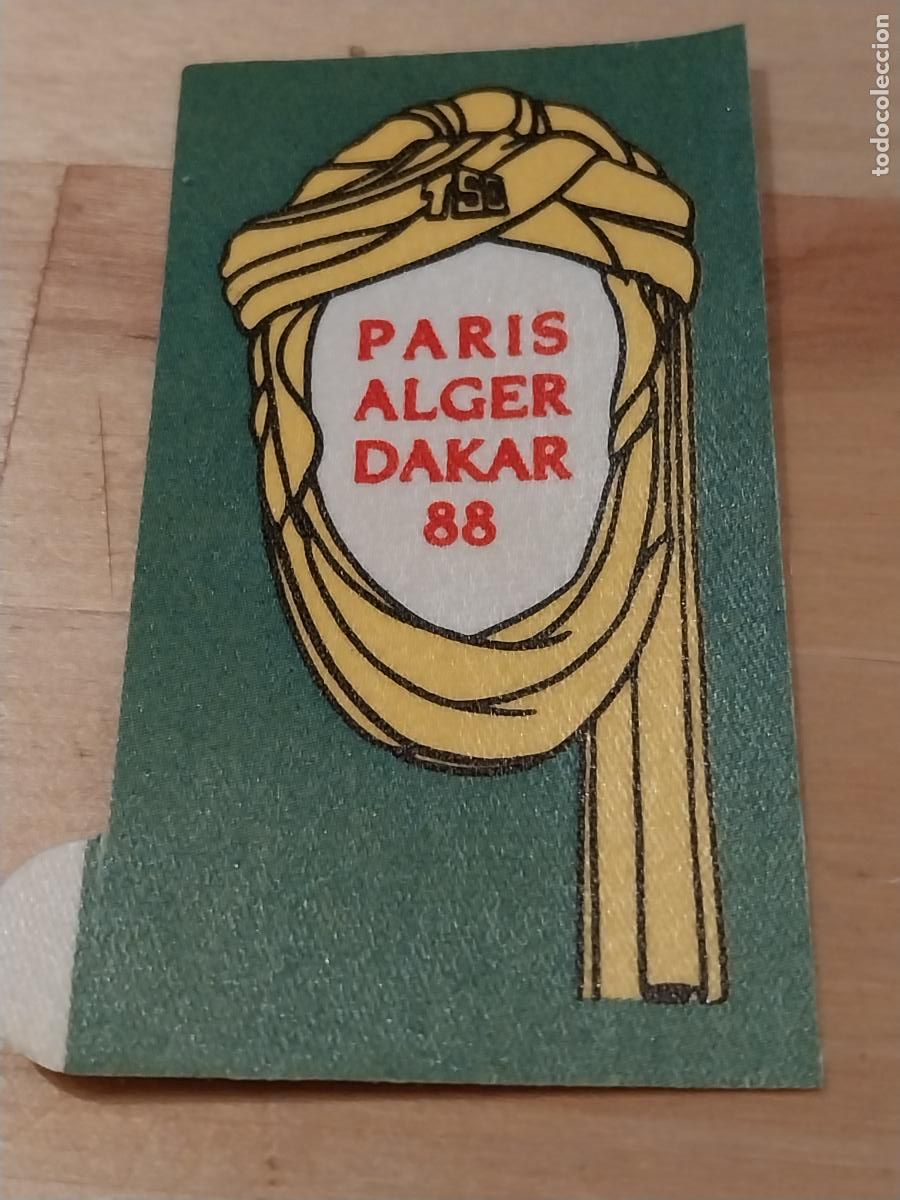 Coleccionismo Cromos antiguos: PARIS ALGER DAKAR 88 PHOSKITOS CROMO TELA 6,7X3,7CMS ORIGINAL PASTELITOS PROMOCIONAL A&Ntilde;O 1988