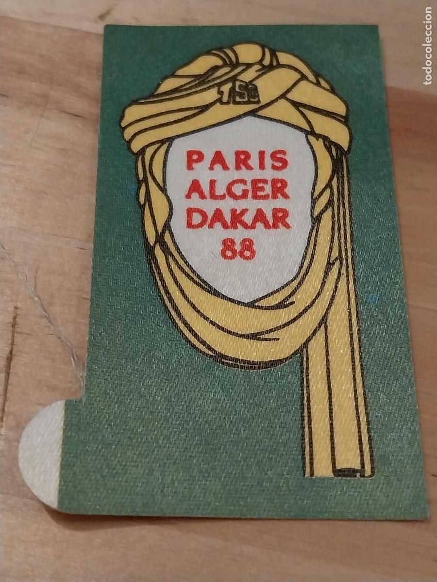 Coleccionismo Cromos antiguos: PARIS ALGER DAKAR 88 PHOSKITOS CROMO TELA 6,7X3,7CMS -- ORIGINAL PASTELITOS PROMOCIONAL A&Ntilde;O 1988