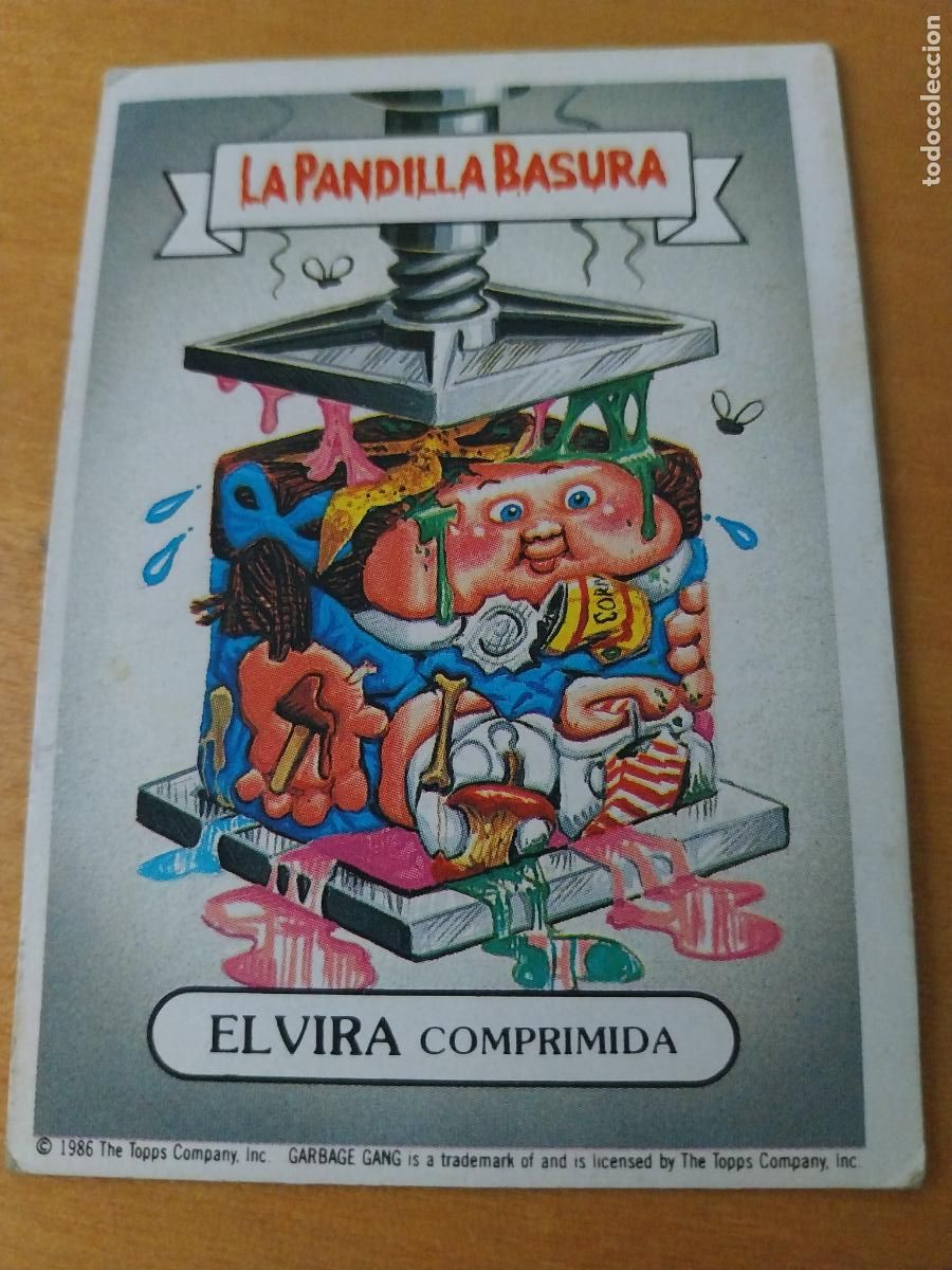 Coleccionismo cromos antiguos: PANDILLA BASURA ELVIRA COMPRIMIDA 58 ED MERCHANTE A&Ntilde;OS 80 CROMO CARTON RECUPERADO