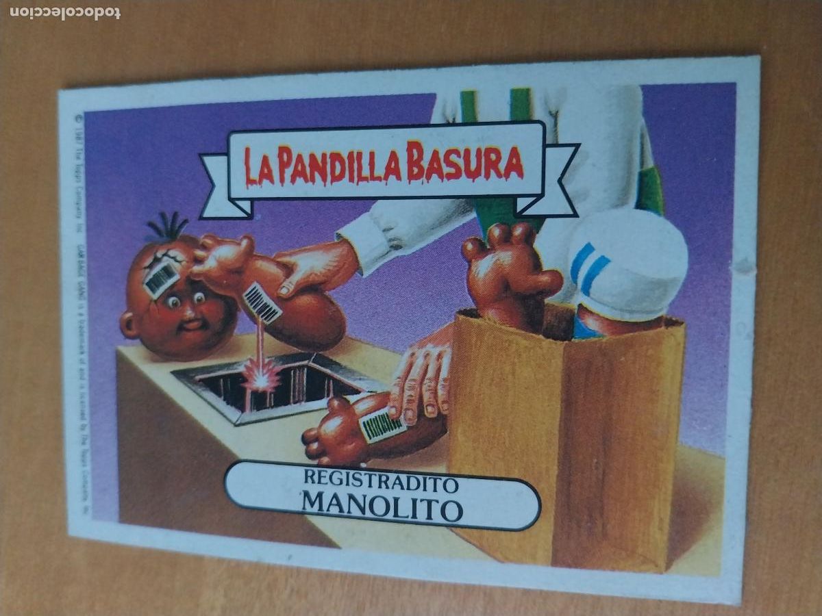 Coleccionismo cromos antiguos: PANDILLA BASURA MANOLITO REGISTRADITO 63 ED MERCHANTE A&Ntilde;OS 80 CROMO CARTON RECUPERADO