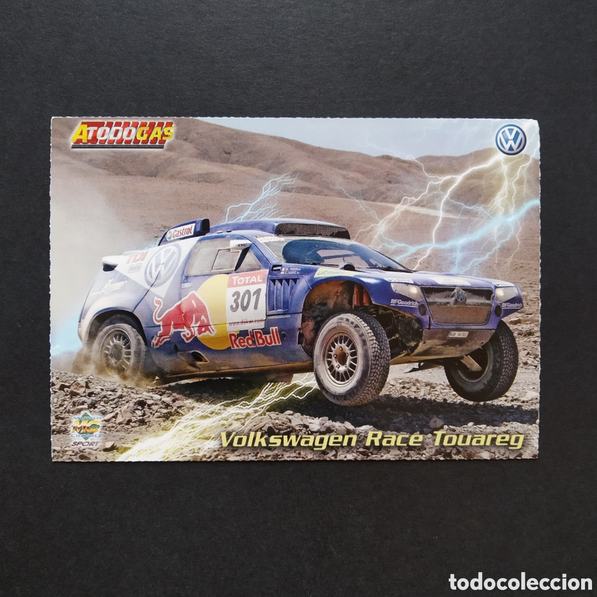 Coleccionismo Cromos antiguos: CROMO - N&deg; 217 - VOLKSWAGEN RACE TOUAREG - A TODO GAS - MUNDICROMO - A&Ntilde;O 2012