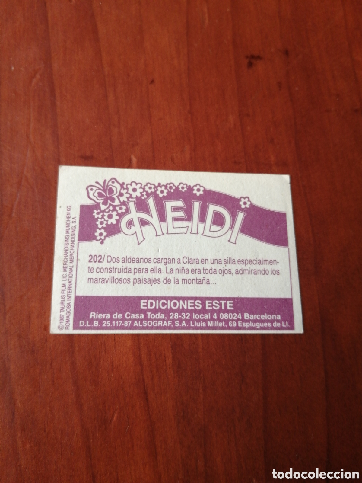Coleccionismo cromos antiguos: CROMO HEIDI N &ordm; 202 ESTE - Foto 2