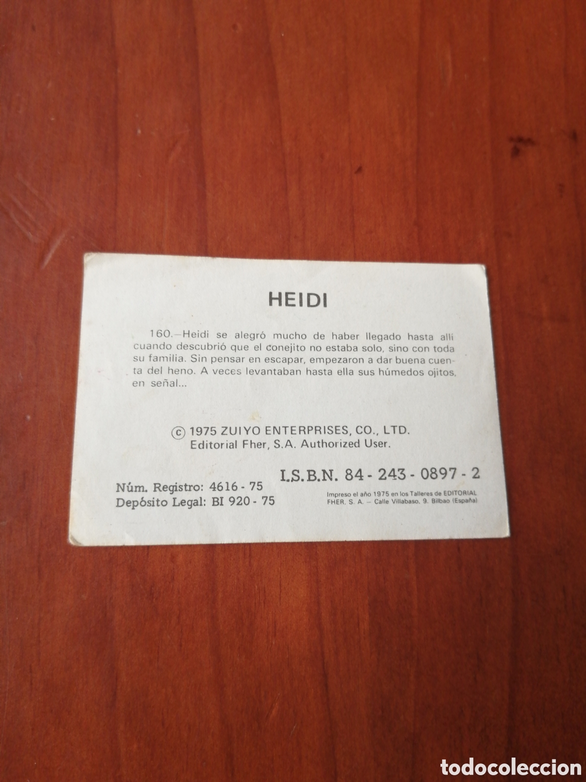 Coleccionismo cromos antiguos: CROMO HEIDI N &ordm; 160 ESTE 1975 - Foto 2