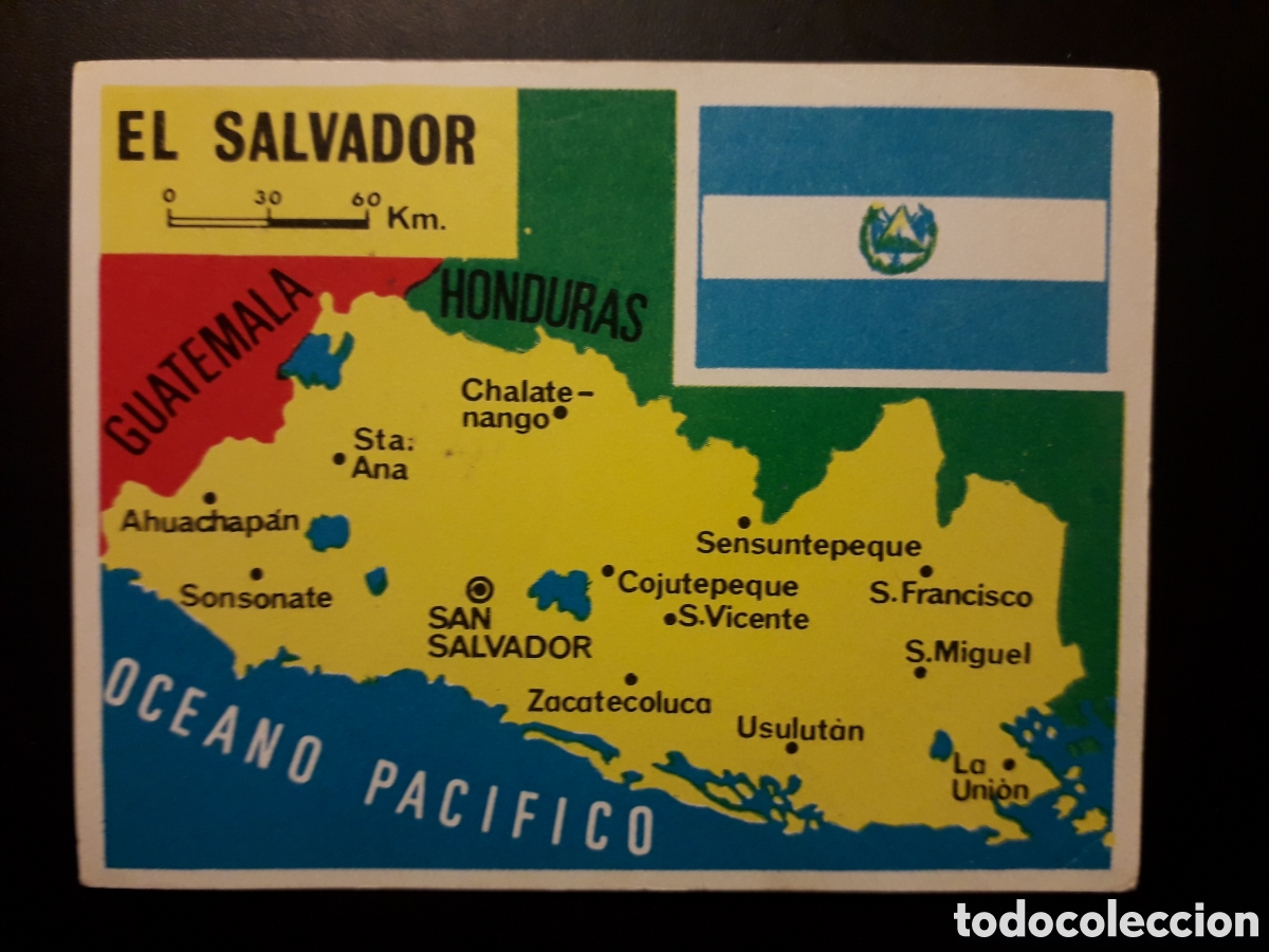 Collezionismo Figurine antiche: EL SALVADOR MAPA BANDERA AM&Eacute;RICA Y SUS HABITANTES ED MAGA 1968 N&deg; 181 SIN PEGAR PEDIDO M&Iacute;NIMO 3&euro;