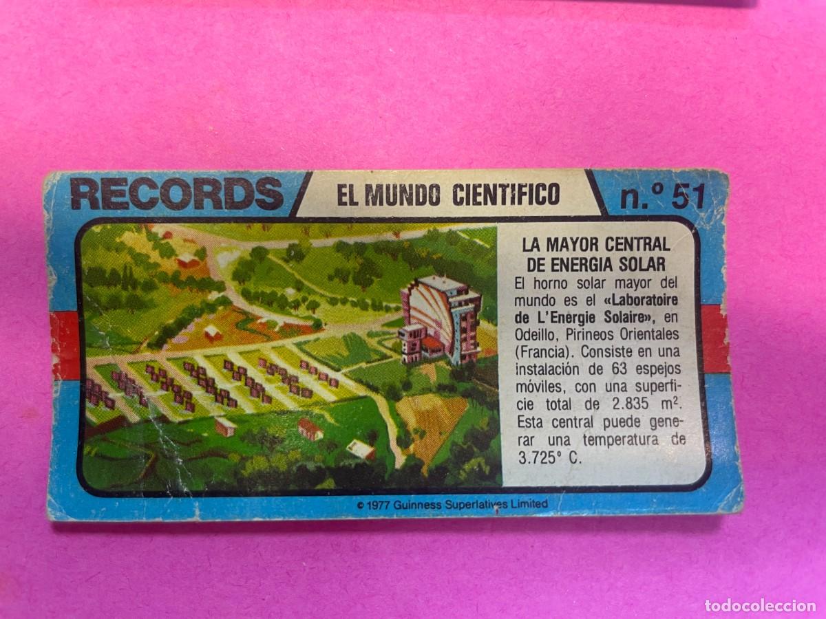 Colecionismo Cromos antigos: Cromo BIMBO. Records. El mundo científico. Nº 51. Mayor central energía solar. tdkc1