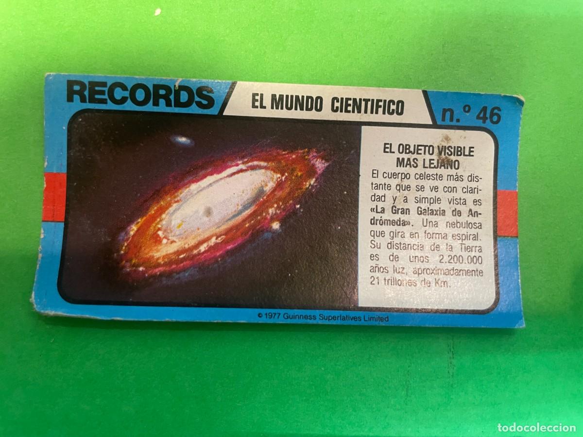 Colecionismo Cromos antigos: Cromo BIMBO. Records. El mundo científico. Nº 46 objeto visible más lejano.tdkc1
