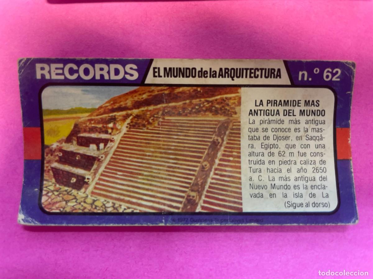 Colecionismo Cromos antigos: Cromo BIMBO. Records. El mundo de la arquitectura. Nº 62. La pirámide más antigua del mundo. tdkc1
