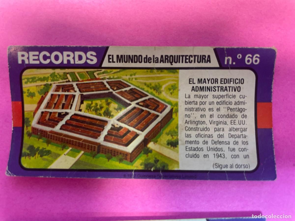 Collectable Antique Stickers: Cromo BIMBO. Records. El mundo arquitectura. Nº 67. Mayor edificio administrativo. tdkc1