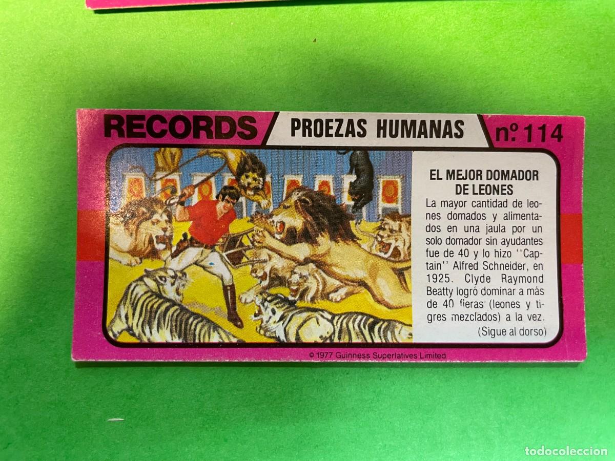 Colecionismo Cromos antigos: Cromo BIMBO. Records. Proezas humanas. Nº116. Mejor domador de leones. tdkc1