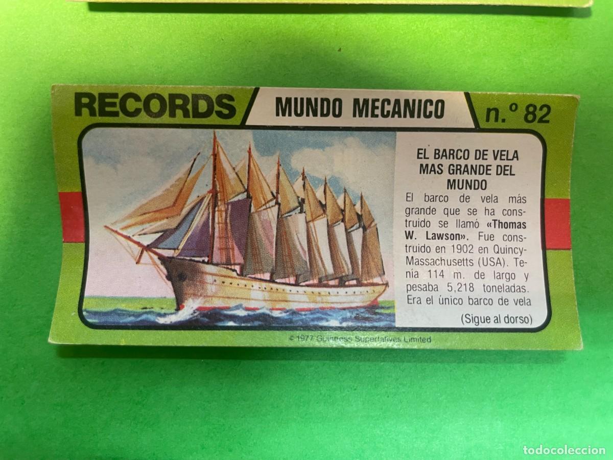 Colecionismo Cromos antigos: Cromo BIMBO. Records. Mundo Mecánico. Nº 82. Barco vela más grande del mundo.tdkc1