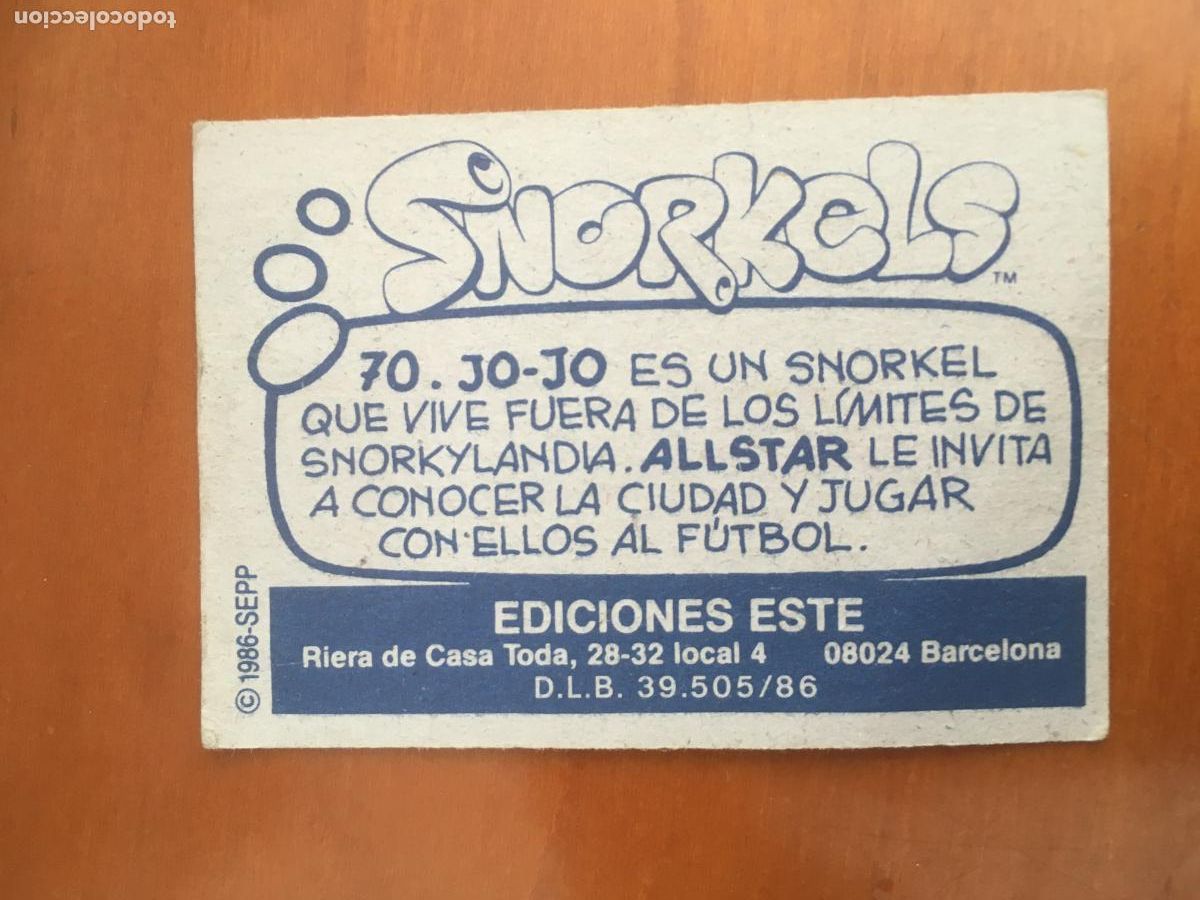 Coleccionismo cromos antiguos: snorkels ediciones este n&ordm; 70 cromo nunca pegado - Foto 2