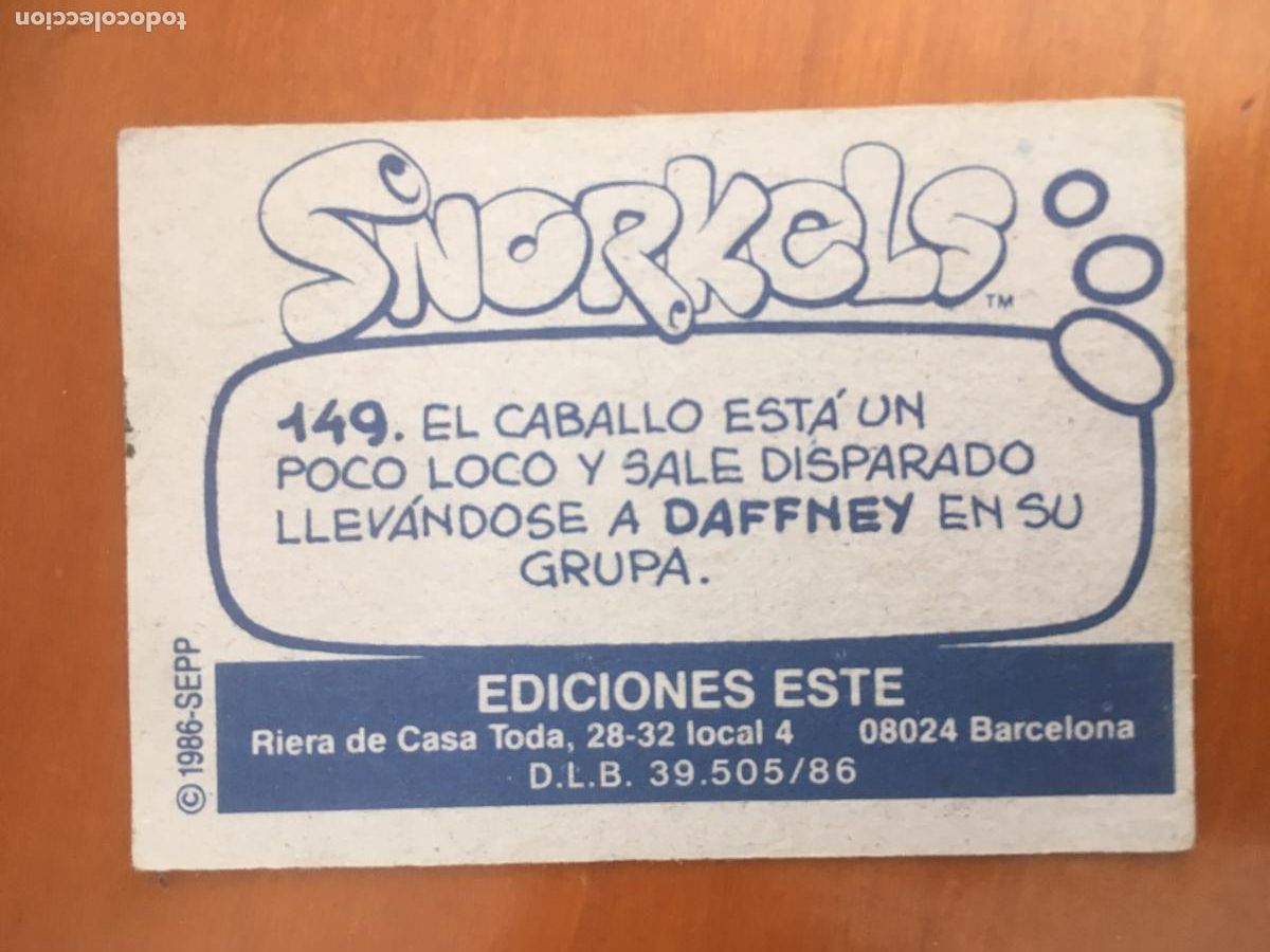 Coleccionismo cromos antiguos: snorkels ediciones este n&ordm; 149 cromo nunca pegado - Foto 2