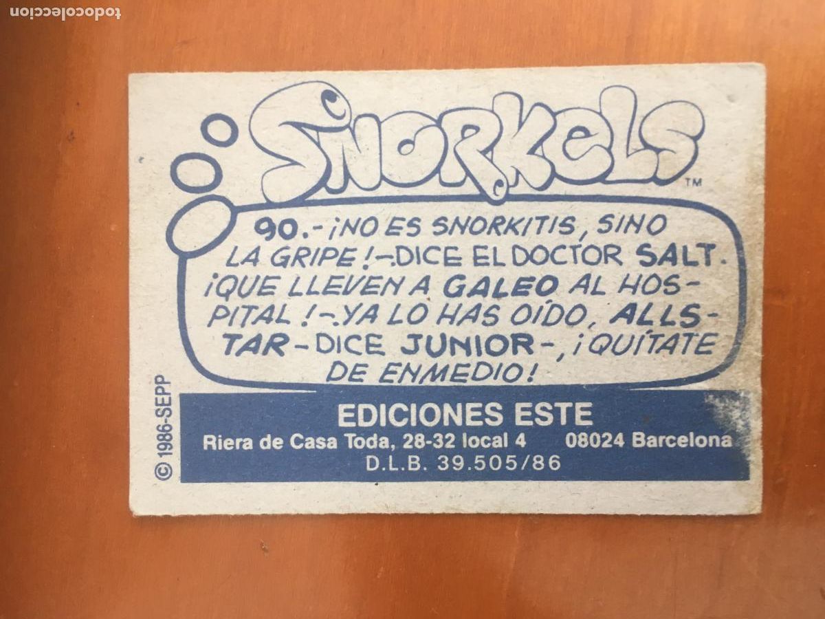 Coleccionismo cromos antiguos: snorkels ediciones este n&ordm; 90 cromo nunca pegado - Foto 2