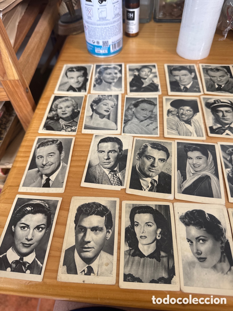 Coleccionismo cromos antiguos: Lote de 40 cromos de actores de cine - Foto 1