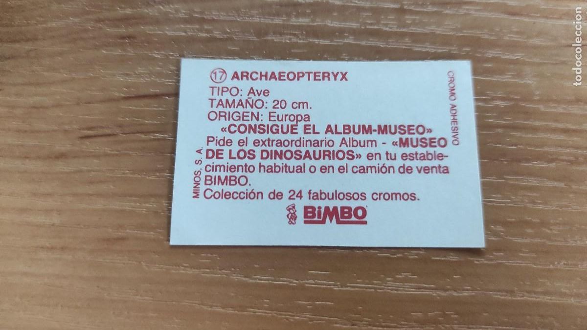 Coleccionismo cromos antiguos: Cromo Bimbo de la colecci&oacute;n el museo de los dinosaurios. 17 - Foto 2