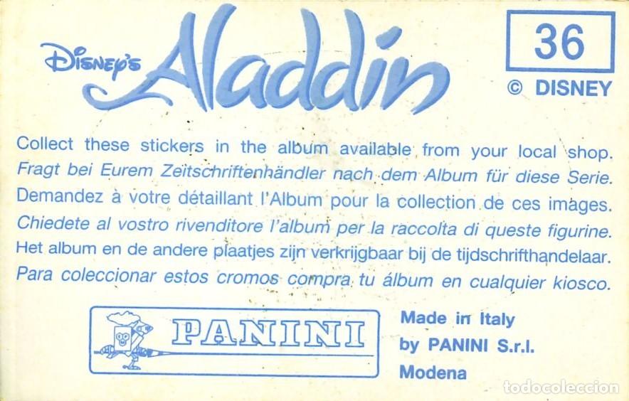 Coleccionismo cromos antiguos: CROMO - 1992 - PANINI - ALADDIN - 36 - Foto 2