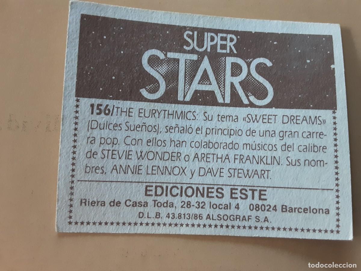 Coleccionismo cromos antiguos: THE EURYTHMICS, CROMO SUPER STARS N&Uacute;MERO 156. - Foto 2
