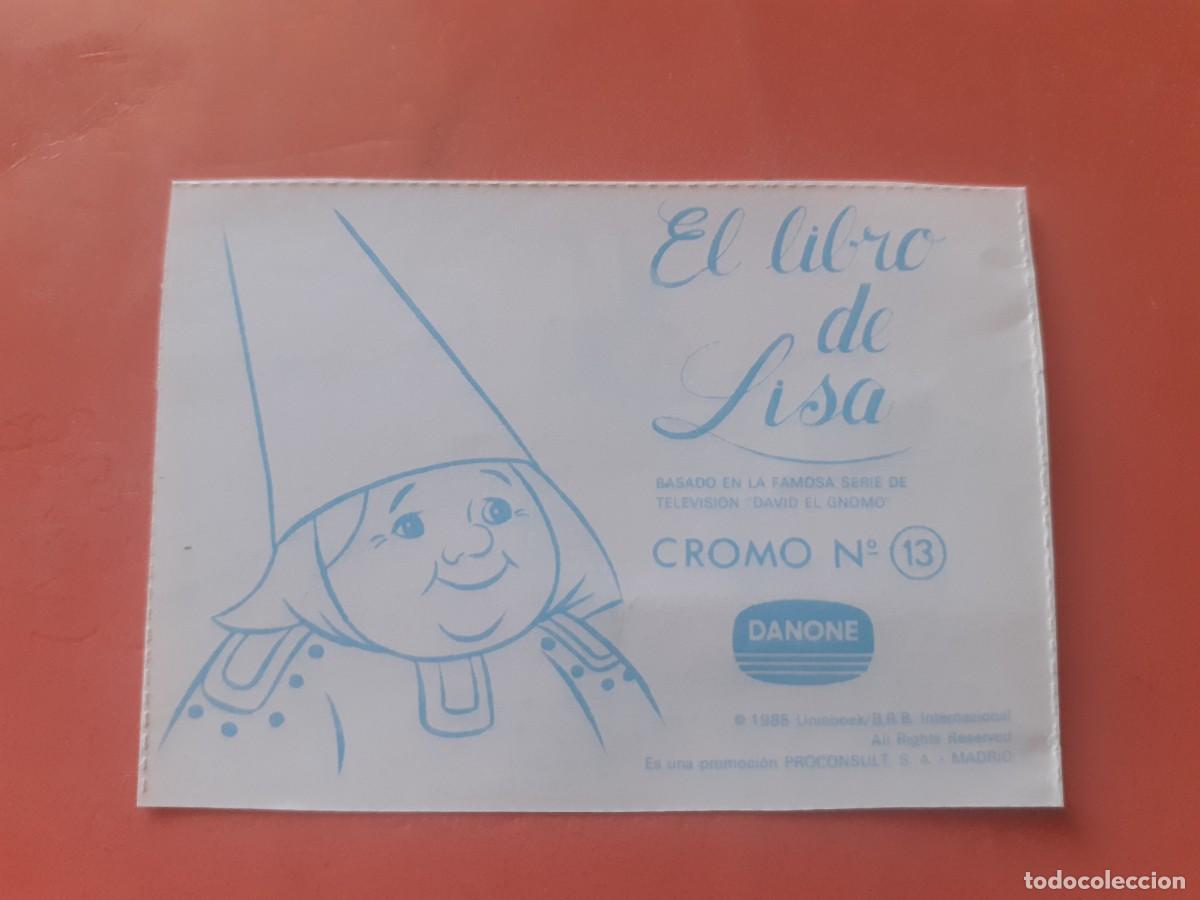 Coleccionismo cromos antiguos: Cromo n.13 el libro de lisa (sin pegar) Danone - Foto 2
