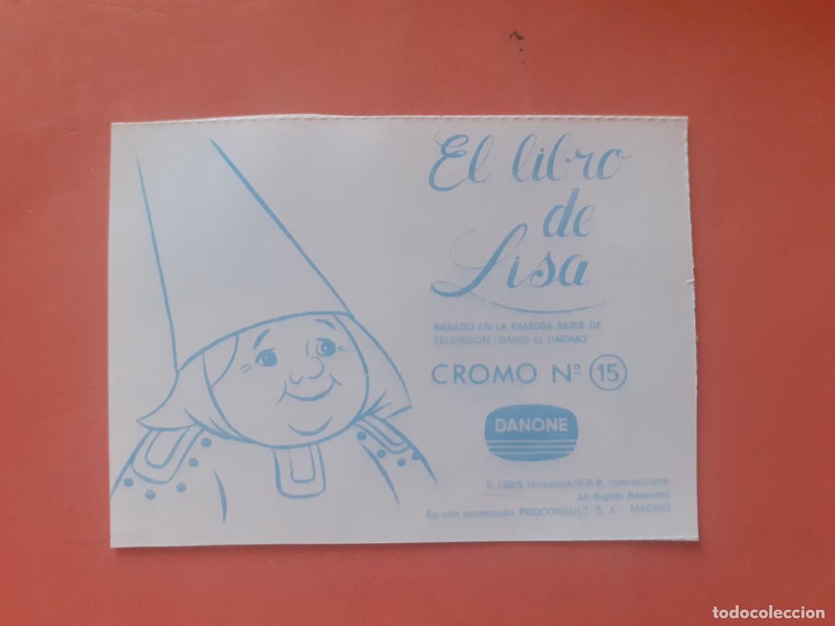 Coleccionismo cromos antiguos: Cromo n.15 el libro de lisa (sin pegar) Danone - Foto 2