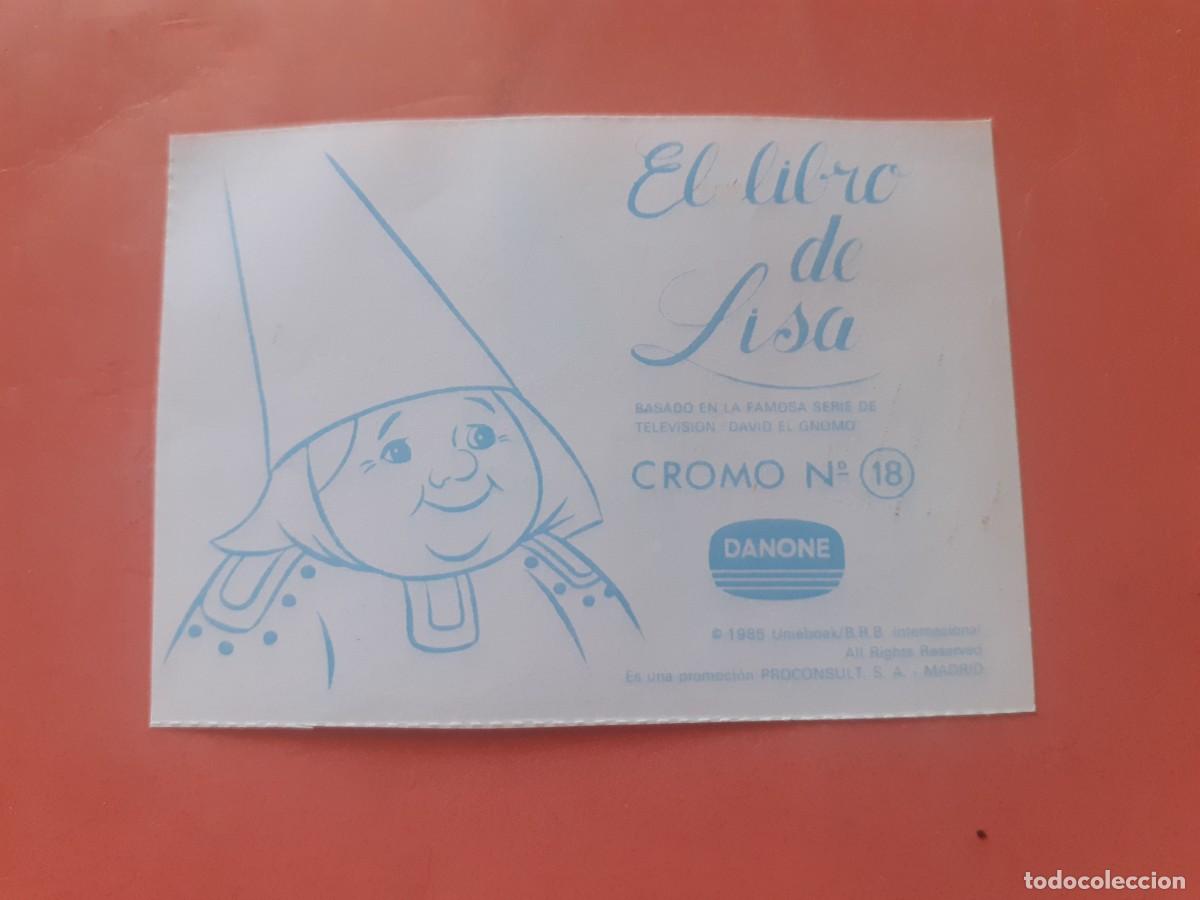 Coleccionismo cromos antiguos: Cromo n.18 el libro de lisa (sin pegar) Danone - Foto 2
