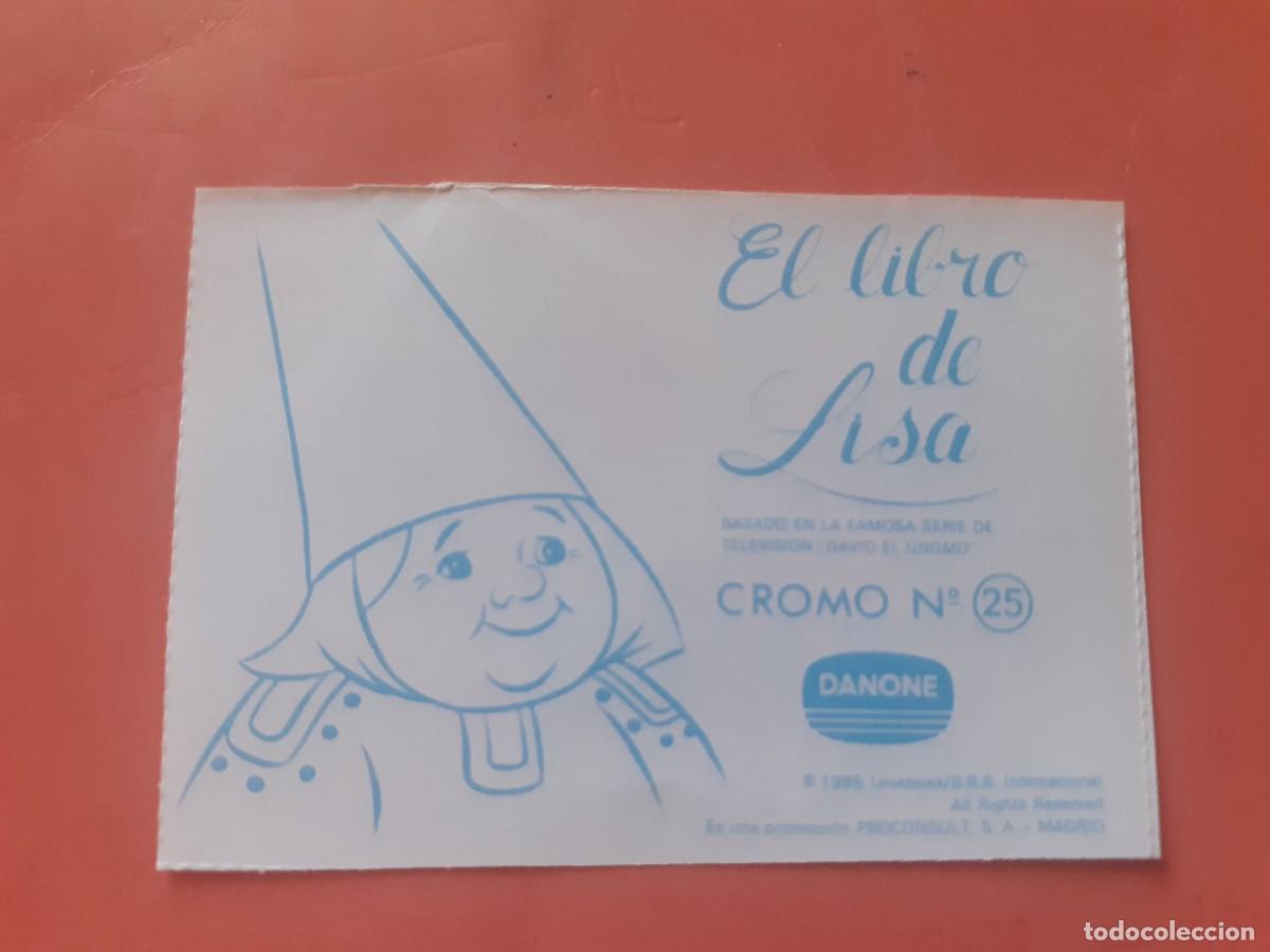 Coleccionismo cromos antiguos: Cromo n.25 el libro de lisa (sin pegar) Danone - Foto 2