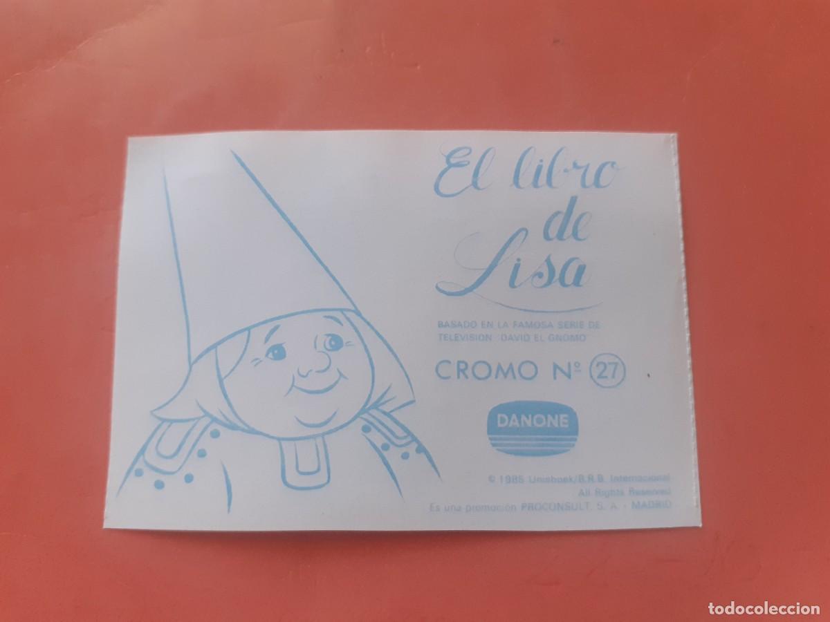 Coleccionismo cromos antiguos: Cromo n.27 el libro de lisa (sin pegar) Danone - Foto 2