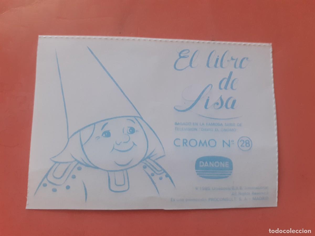 Coleccionismo cromos antiguos: Cromo n.28 el libro de lisa (sin pegar) Danone - Foto 2