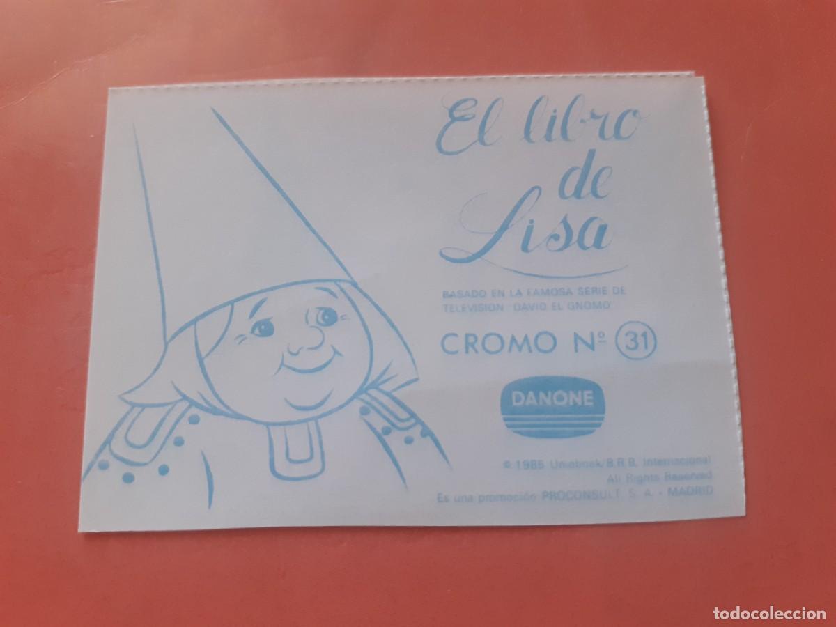 Coleccionismo cromos antiguos: Cromo n.31 el libro de lisa (sin pegar) Danone - Foto 2