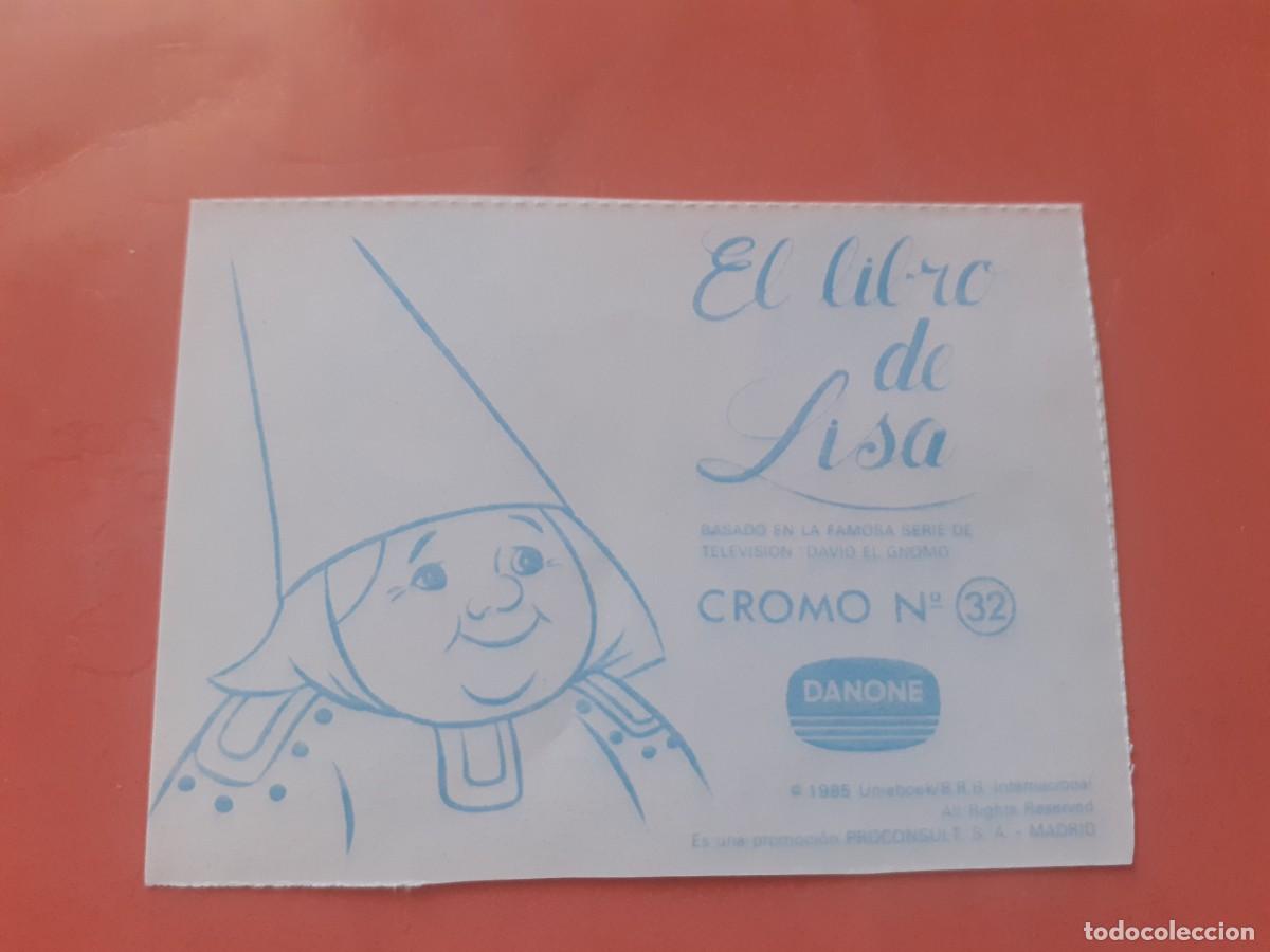 Coleccionismo cromos antiguos: Cromo n.32 el libro de lisa (sin pegar) Danone - Foto 2