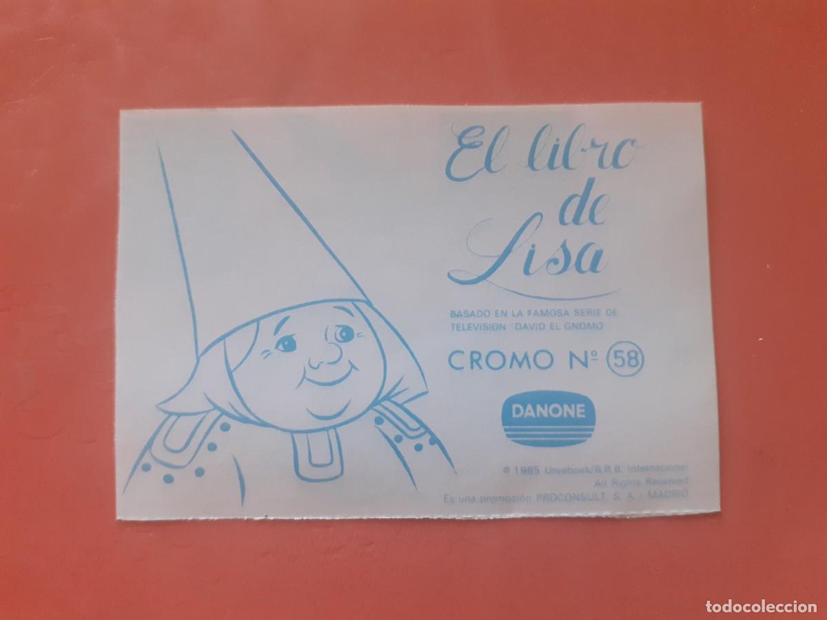Coleccionismo cromos antiguos: Cromo n.58 el libro de lisa (sin pegar) Danone - Foto 2