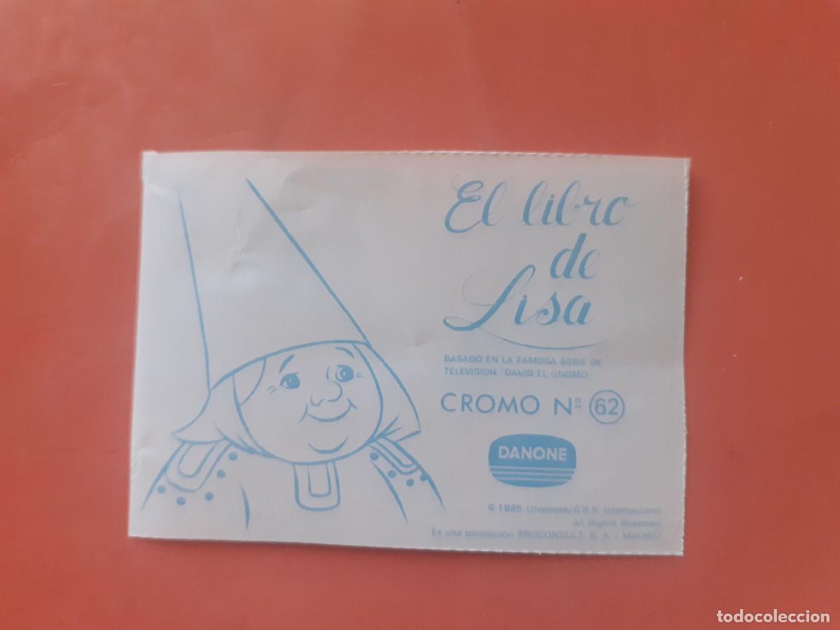 Coleccionismo cromos antiguos: Cromo n.62 el libro de lisa (sin pegar) Danone - Foto 2
