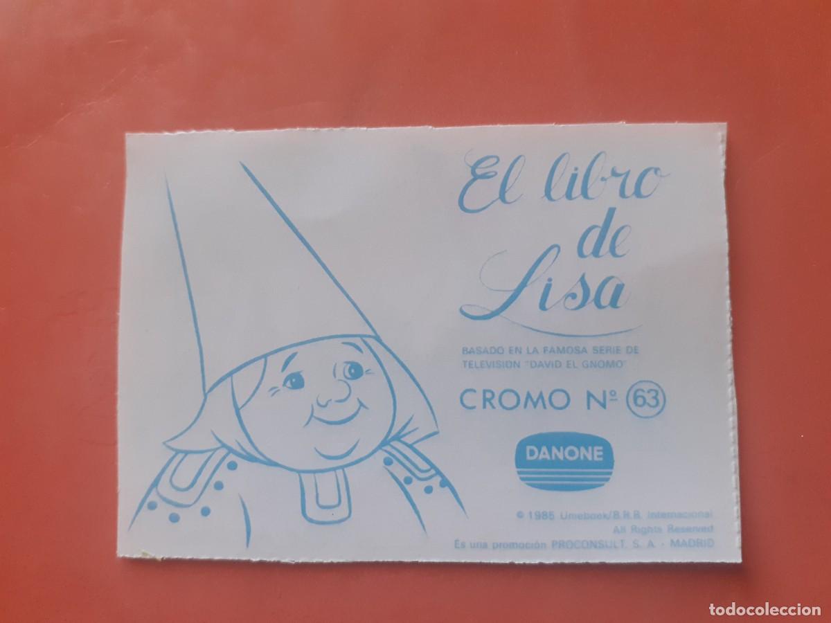 Coleccionismo cromos antiguos: Cromo n.63 el libro de lisa (sin pegar) Danone - Foto 2