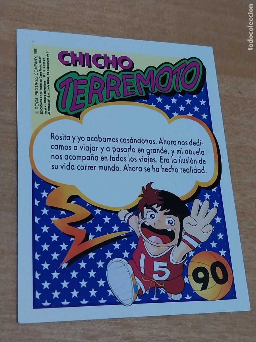 Coleccionismo cromos antiguos: CHICHO TERREMOTO CROMO 90 ED ESTE 1991 - Foto 2