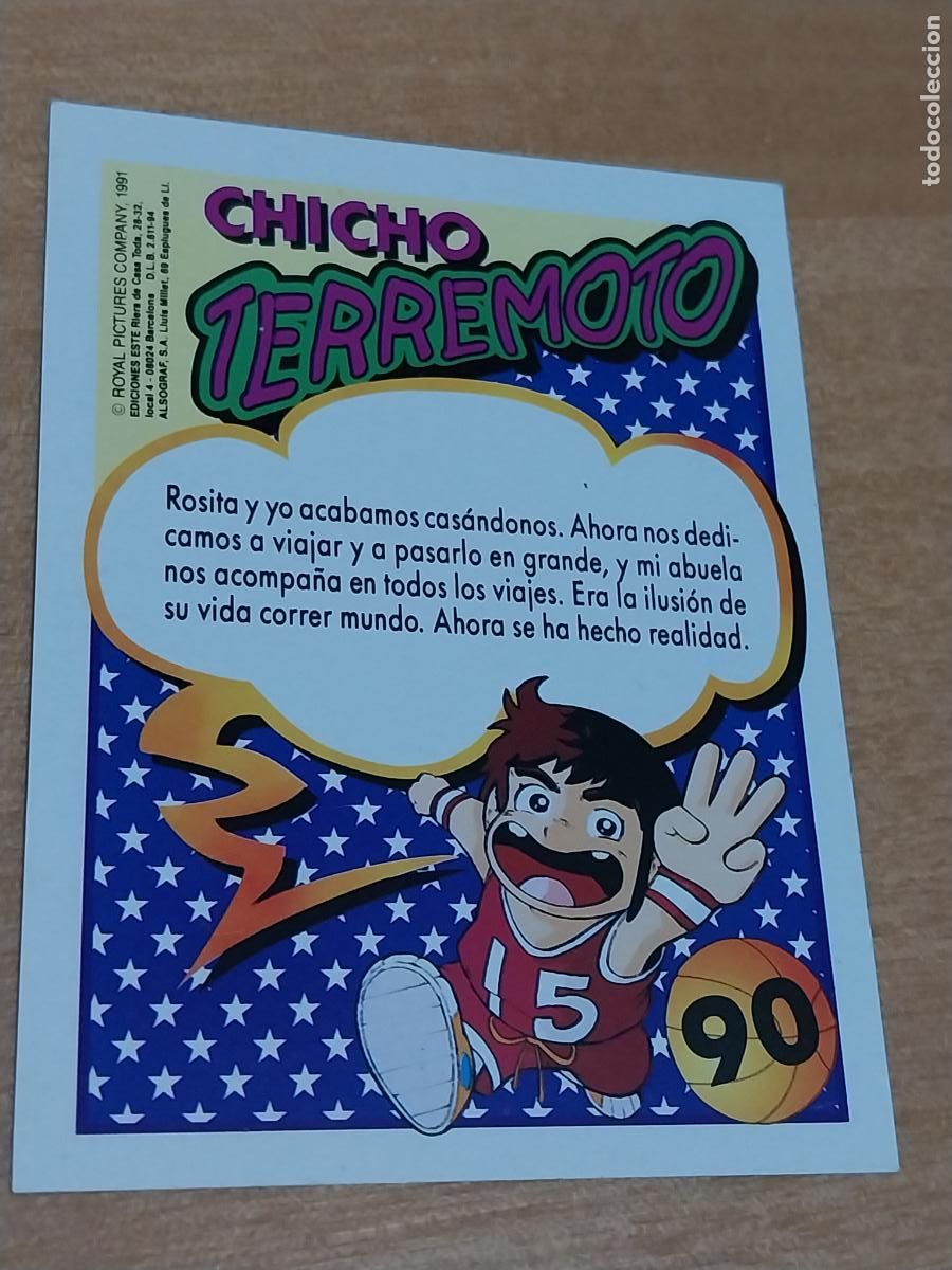 Coleccionismo cromos antiguos: CHICHO TERREMOTO CROMO 90 ** ED ESTE 1991 - Foto 2