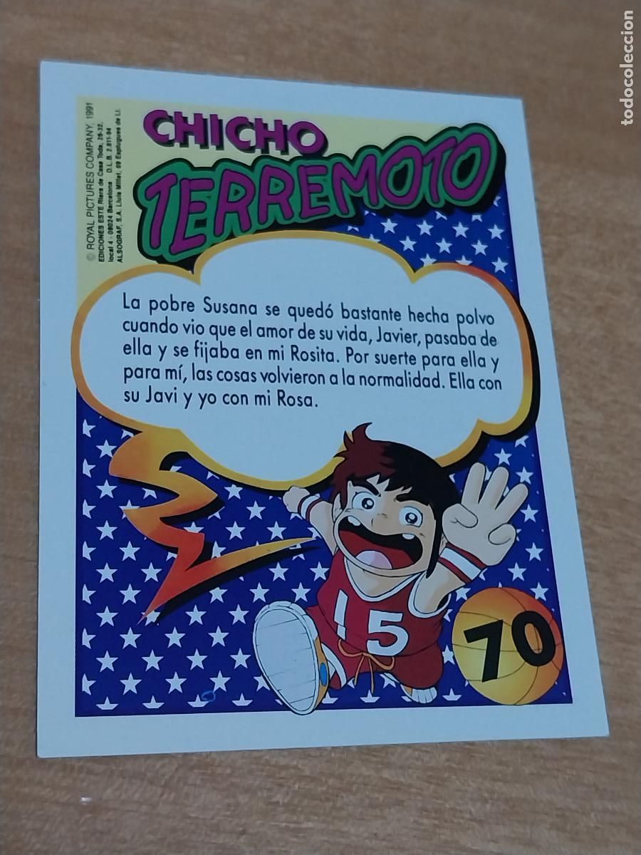 Coleccionismo cromos antiguos: CHICHO TERREMOTO CROMO 70 * ED ESTE 1991 - Foto 2