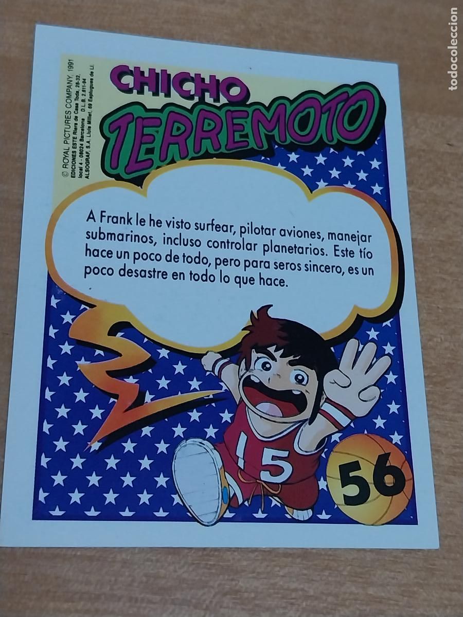 Coleccionismo cromos antiguos: CHICHO TERREMOTO CROMO 56 &ccedil;&ccedil;&ccedil;&ccedil;&ccedil;&ccedil;* ED ESTE 1991 - Foto 2