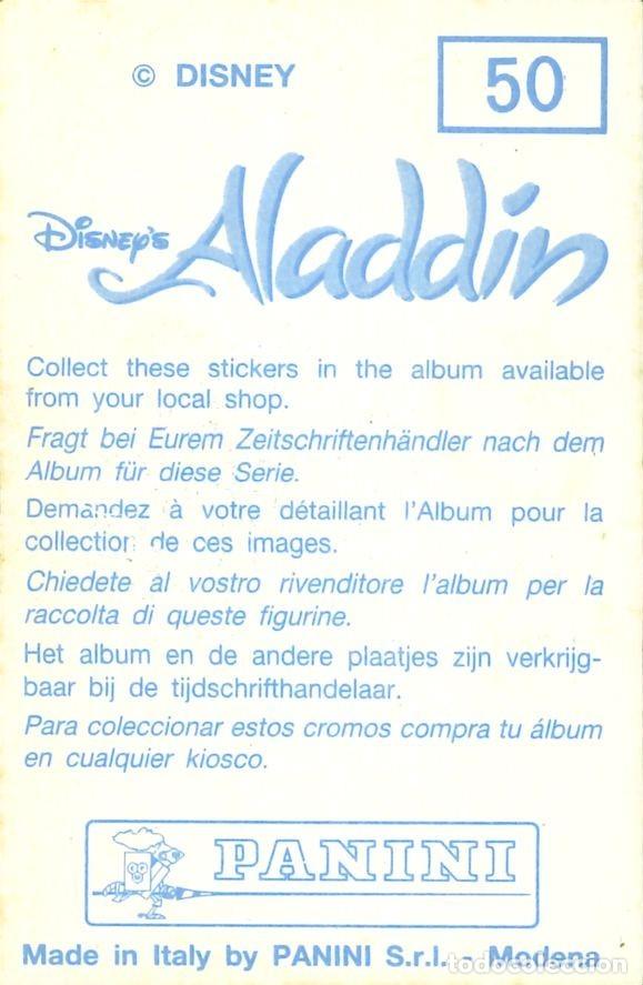 Coleccionismo cromos antiguos: CROMO - 1992 - PANINI - ALADDIN - 50 - Foto 2
